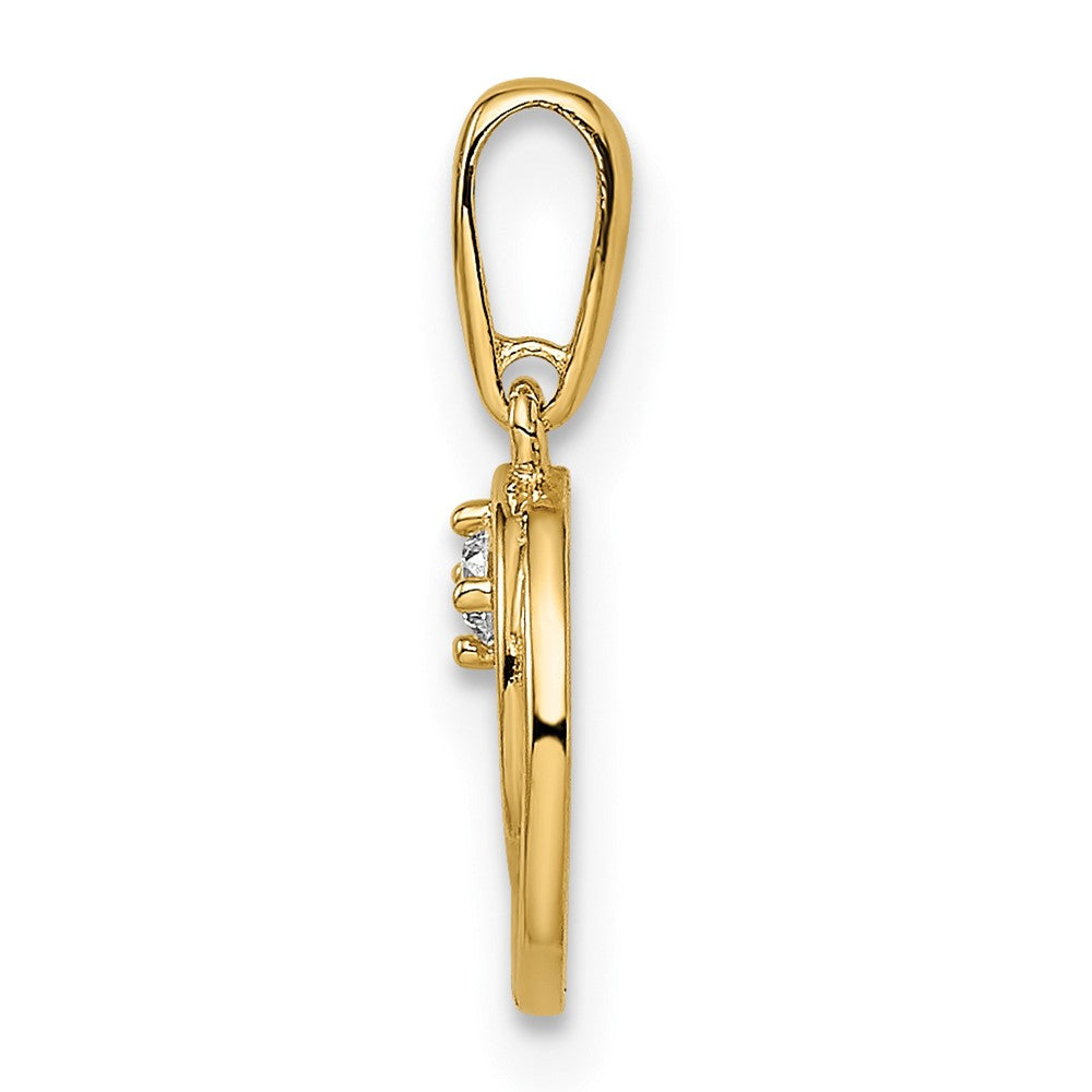 14K Gelbgold 14K Zirkonia Kreis Anhänger