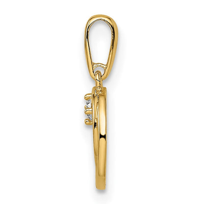 14K Gelbgold 14K Zirkonia Kreis Anhänger