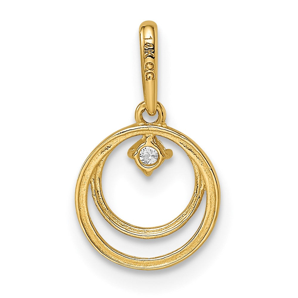 14K Gelbgold 14K Zirkonia Kreis Anhänger