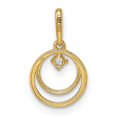 14K Gelbgold 14K Zirkonia Kreis Anhänger