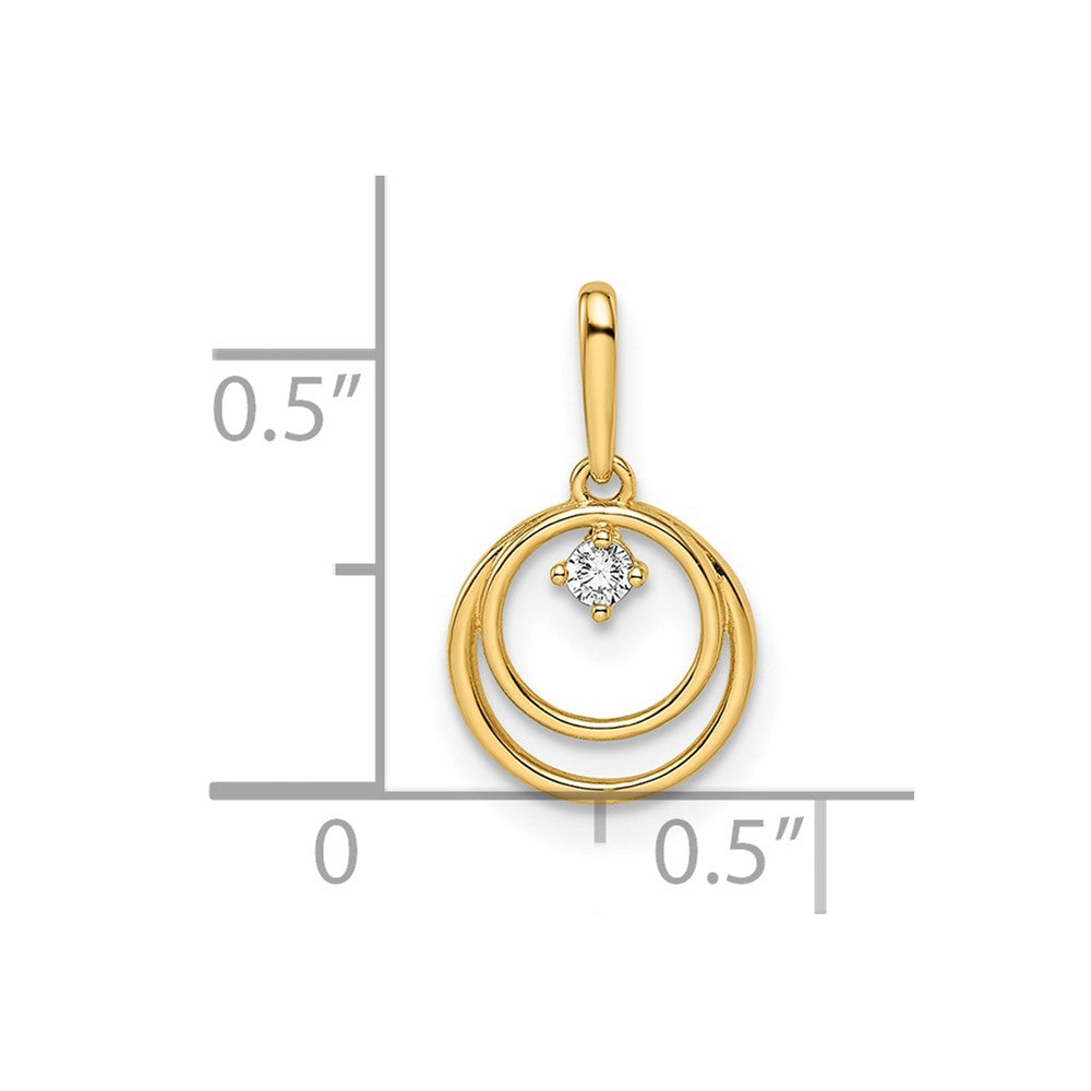 14K Gelbgold 14K Zirkonia Kreis Anhänger