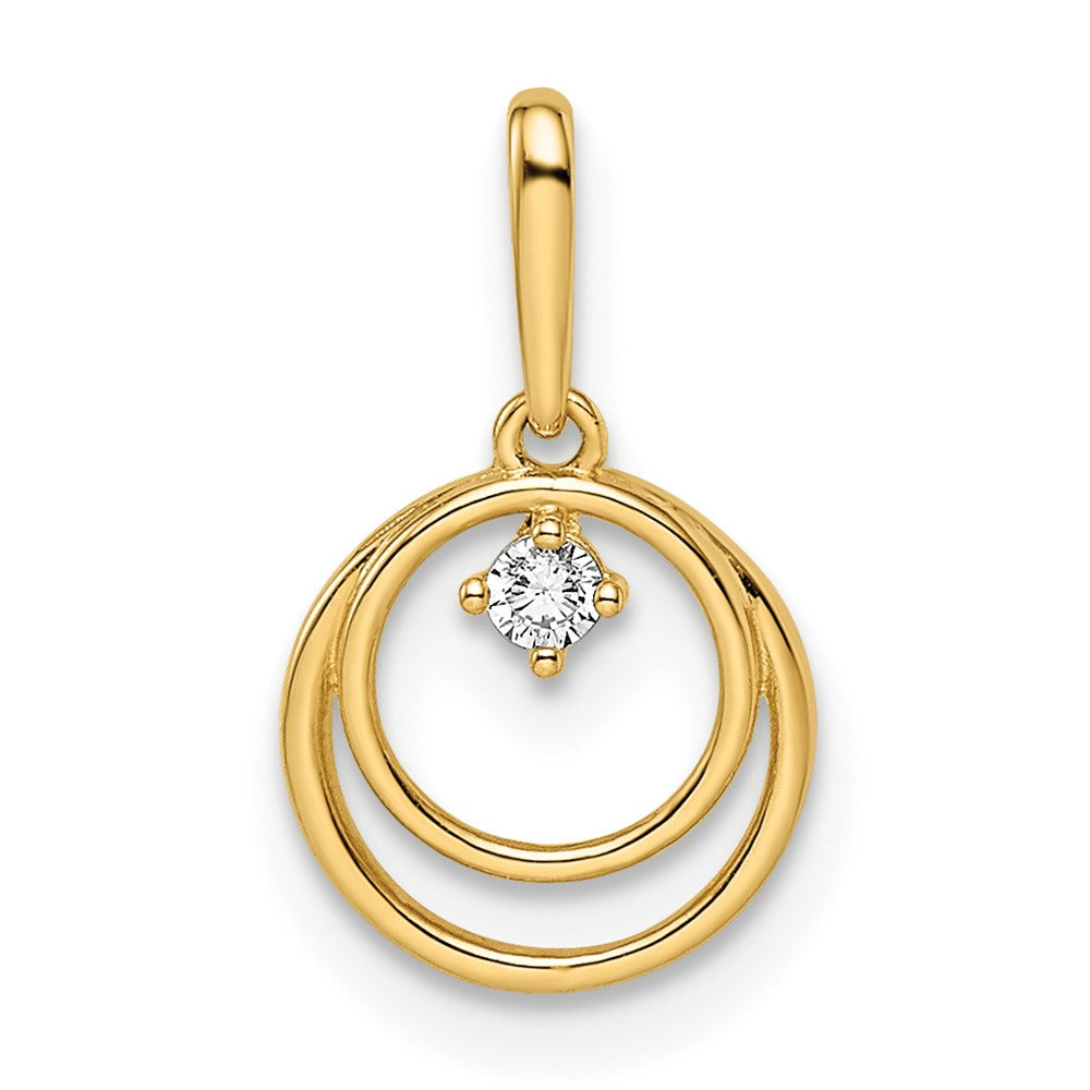 14K Gelbgold 14K Zirkonia Kreis Anhänger