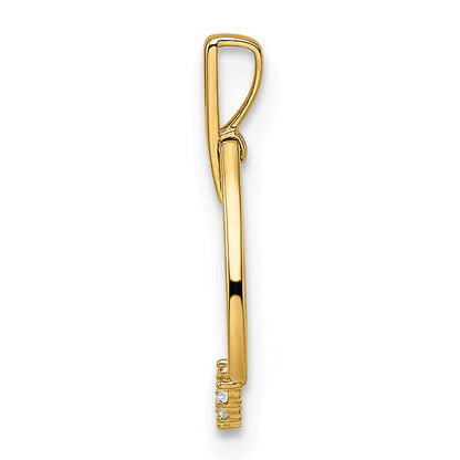 14K Gelbgold 14K Zirkonia Tropfen Anhänger