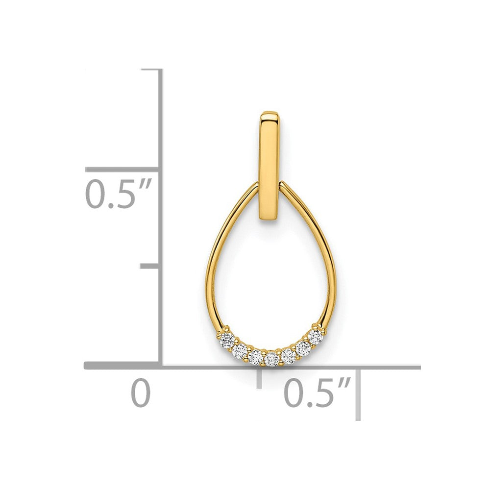 14K Gelbgold 14K Zirkonia Tropfen Anhänger