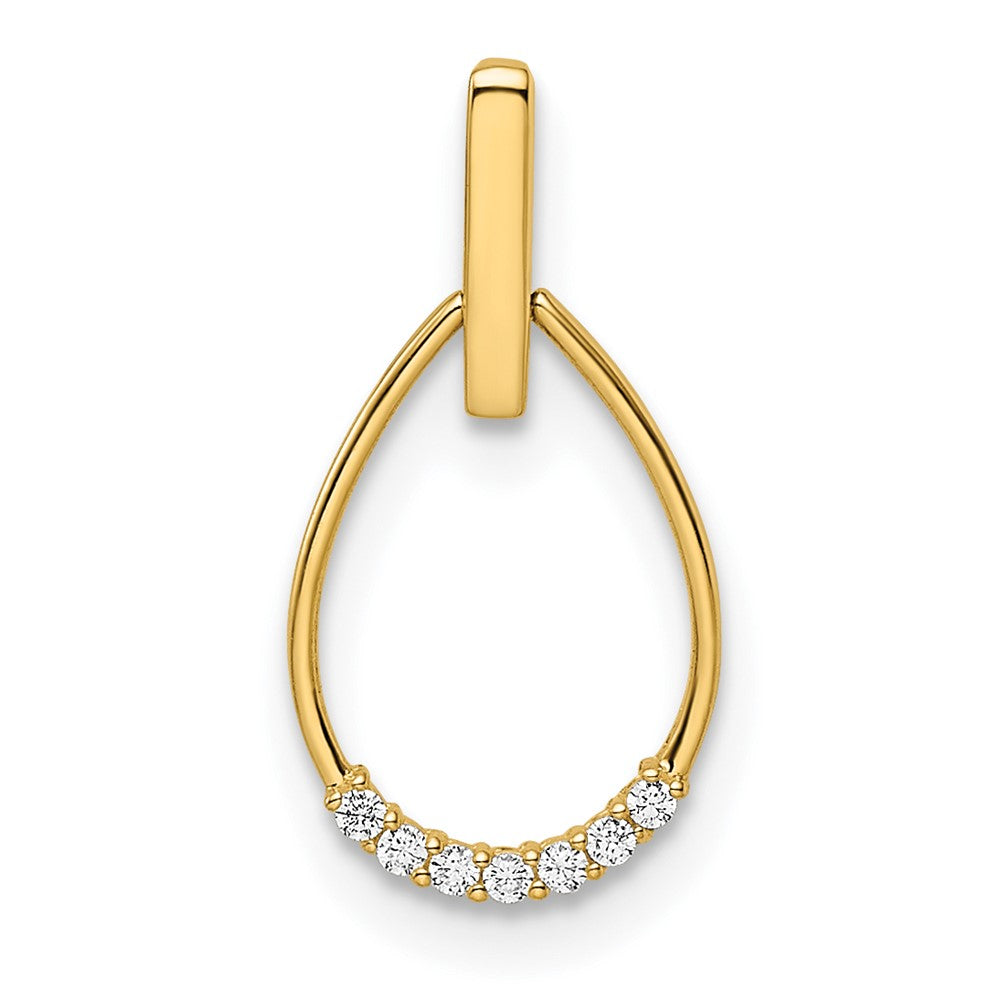 14K Gelbgold 14K Zirkonia Tropfen Anhänger