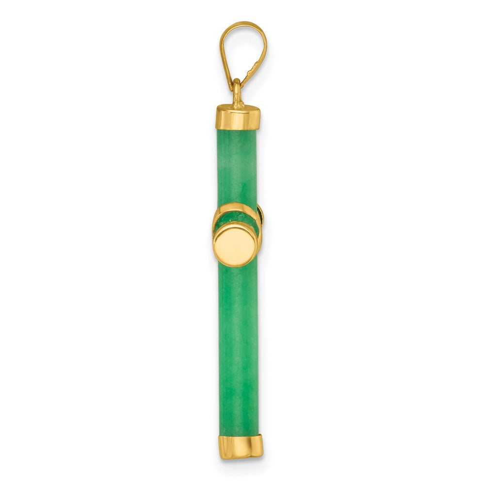 14K Gelbgold Poliert Jade X Kreuz Anhänger