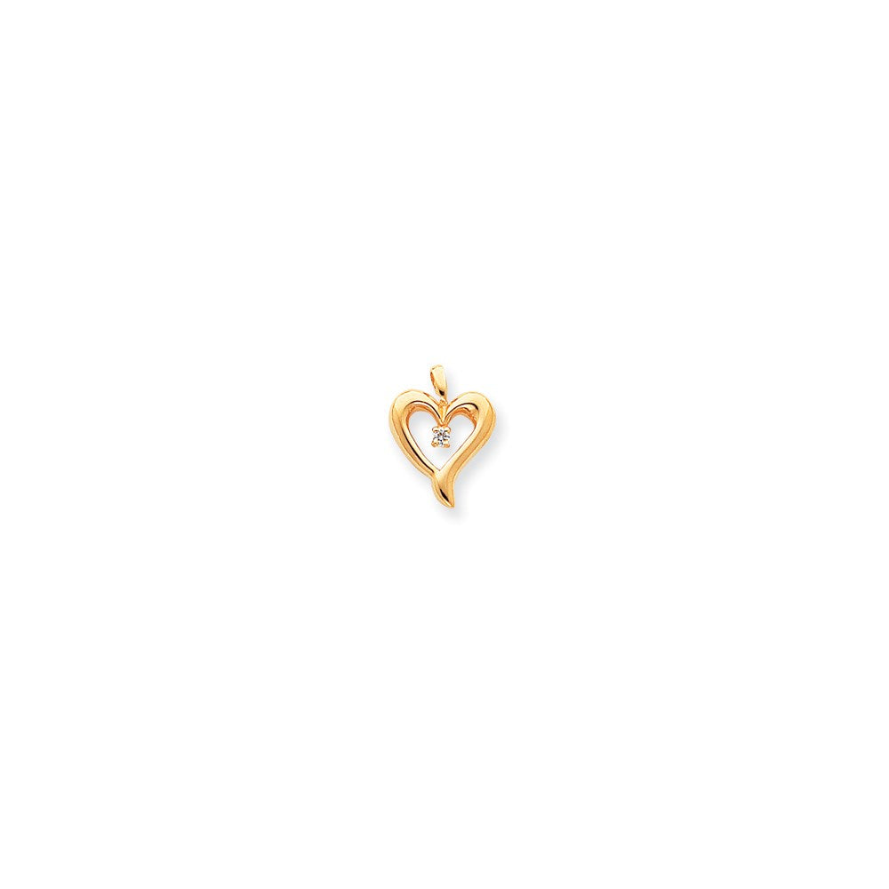 14K Gold Diamant-Herz-Anhänger