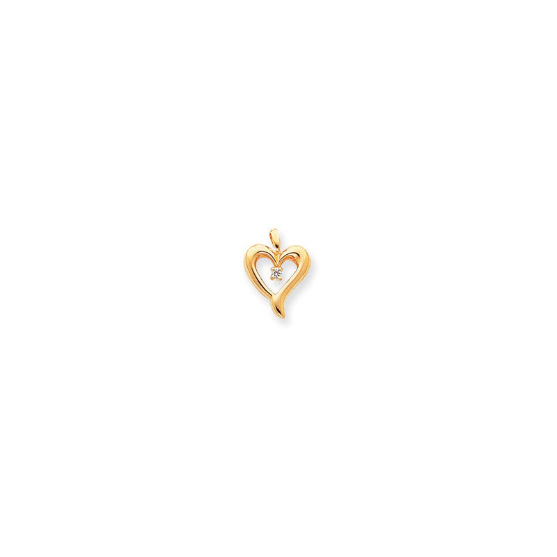 14K Gold Diamant-Herz-Anhänger