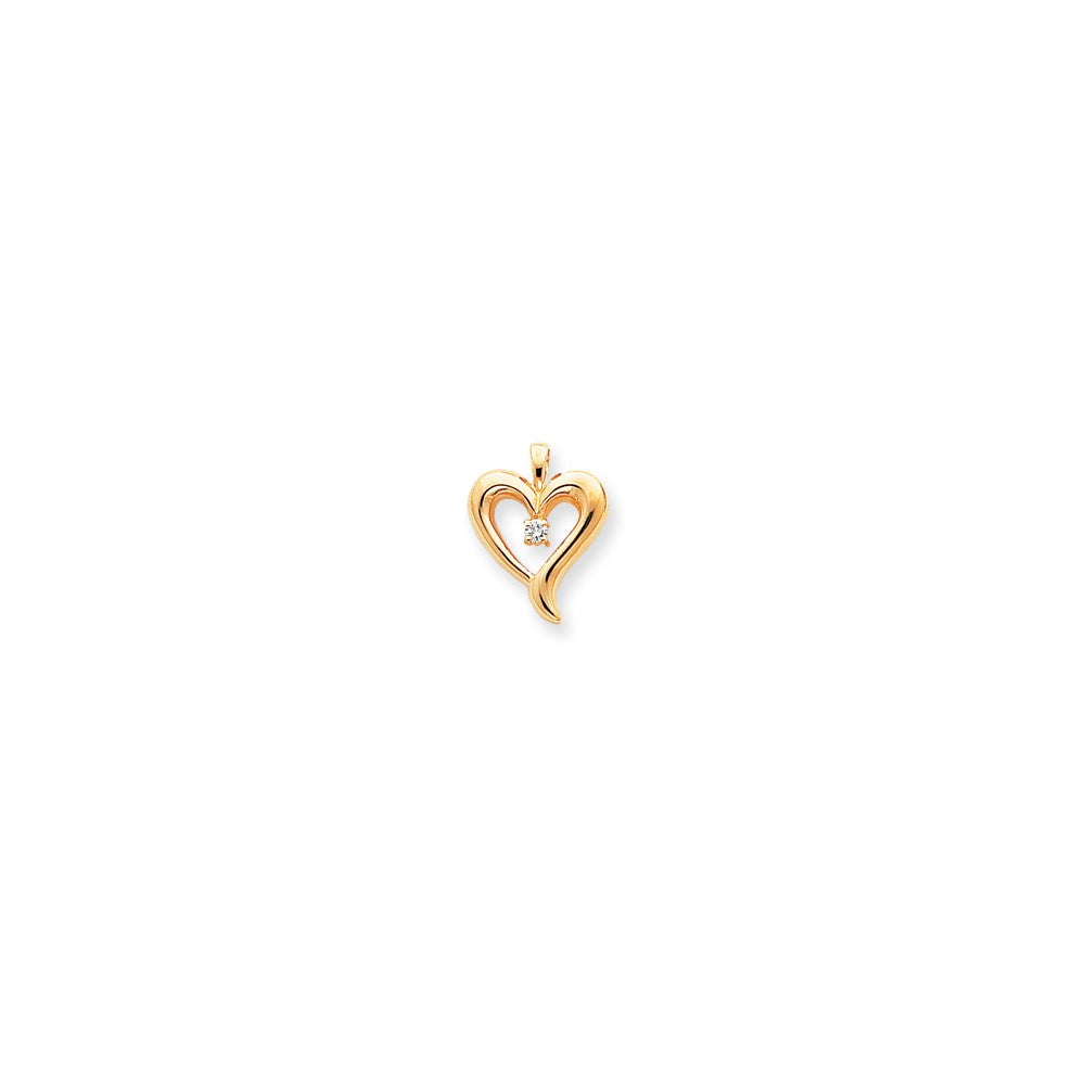 14K Diamant-Herzanhänger