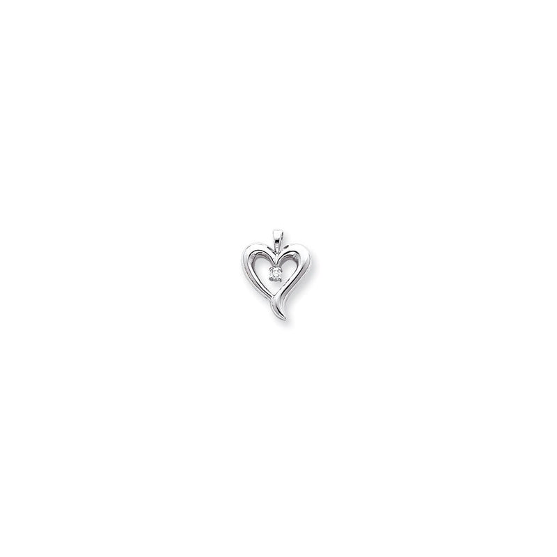 14K Weißgold Diamant-Herzanhänger