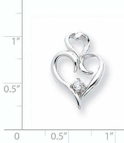 14K Weißgold Diamant-Herzanhänger VS