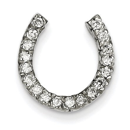14K Weißgold Diamant-Anhänger mit Schiebeverschluss