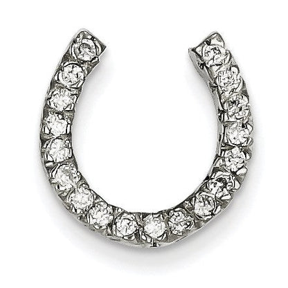 14K Weißgold Diamant-Anhänger mit Schiebeverschluss