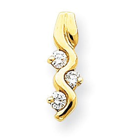 14K Gelbgold A Echt Diamant Kette Anhänger