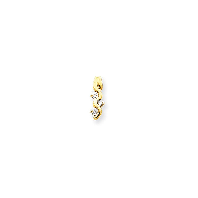 14K Gelbgold Aaa Echt Diamant Kette Anhänger