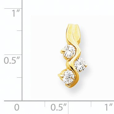 14K Gelbgold Aaa Echt Diamant Kette Anhänger