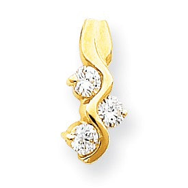 14K Gelbgold Aaa Echt Diamant Kette Anhänger