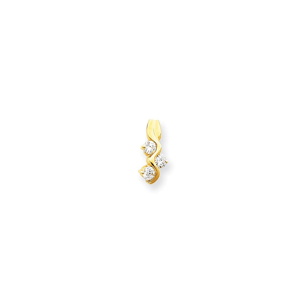 14K Gelbgold Aa Echt Diamant Kette Anhänger