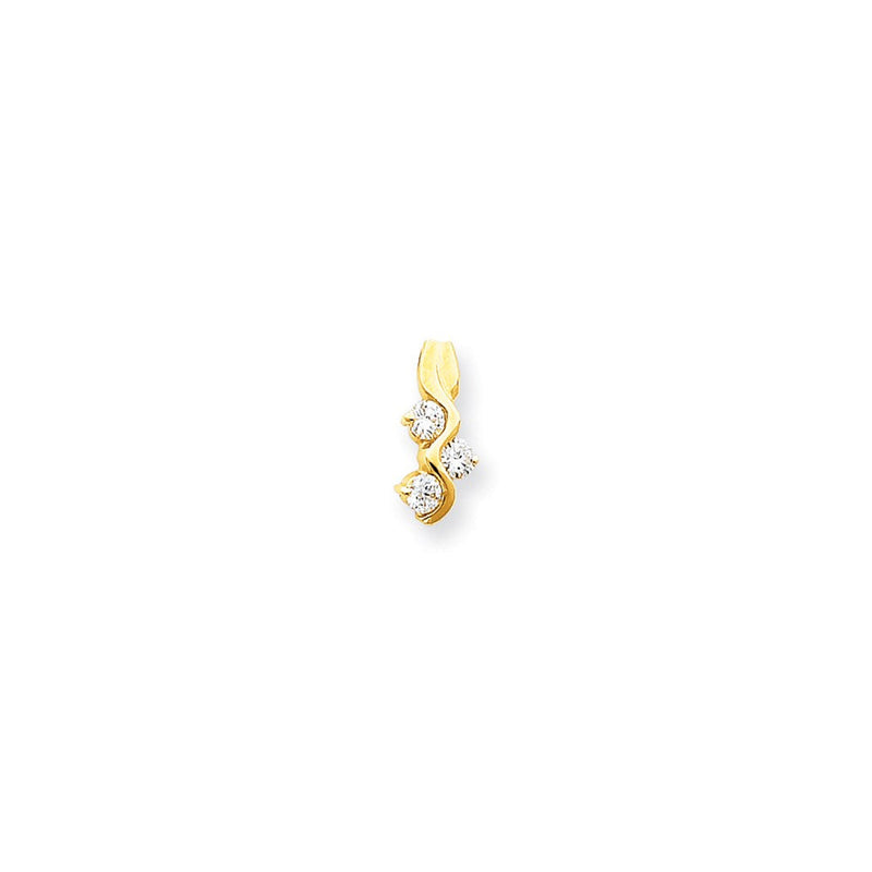 14K Gelbgold Aa Echt Diamant Kette Anhänger