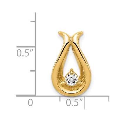 14K Gelbgold 3.4mm Aa Echt Diamant Tropfen Form Kette Anhänger