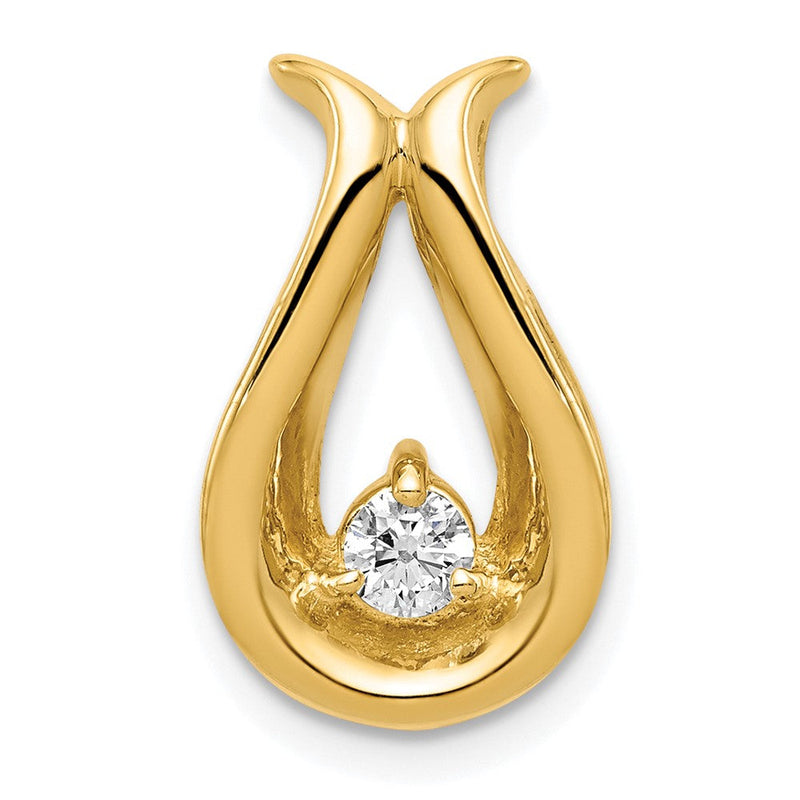 14K Diamant-Anhänger in Tropfenform 3,4 mm VS