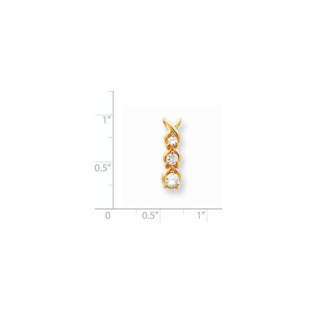 14K Gelbgold Aa Echt Diamant Kette Anhänger