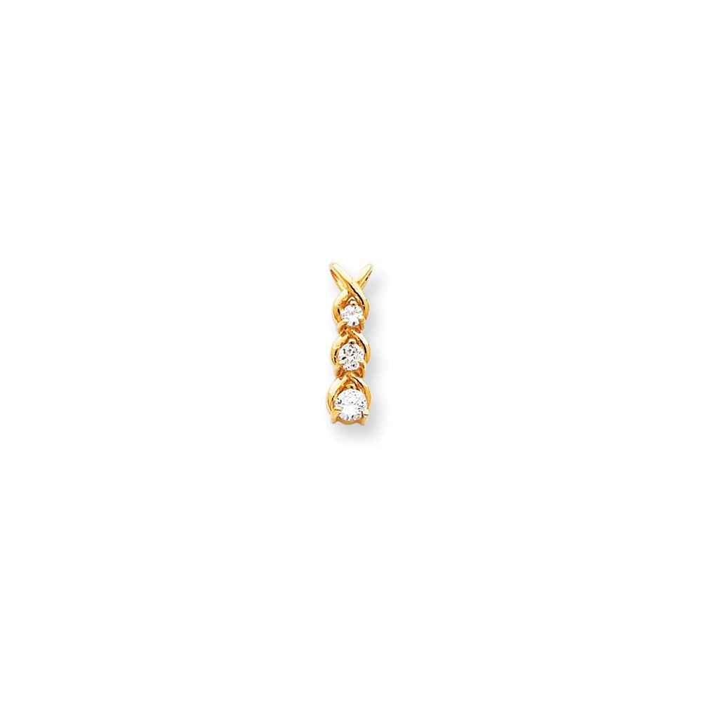 14K Gelbgold Aa Echt Diamant Kette Anhänger