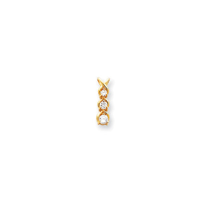 14K Gelbgold Aa Echt Diamant Kette Anhänger