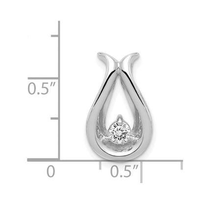 14K Weißgold Anhänger in Tropfenform mit 3,4 mm VS Diamant