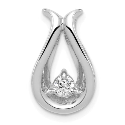 14K Weißgold Anhänger in Tropfenform mit 3,4 mm VS Diamant