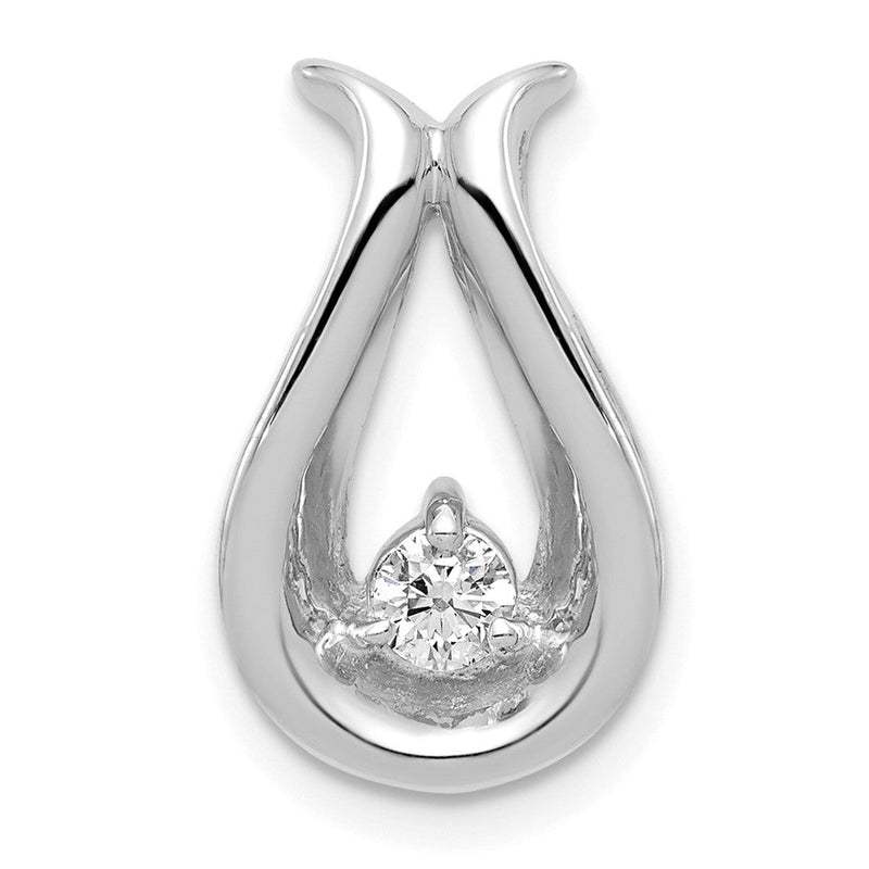 14K Weißgold Anhänger tropfenförmig mit 3,4 mm VS Diamant