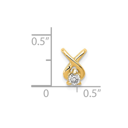 14K Gelbgold 2.9mm A Echt Diamant Kette Anhänger