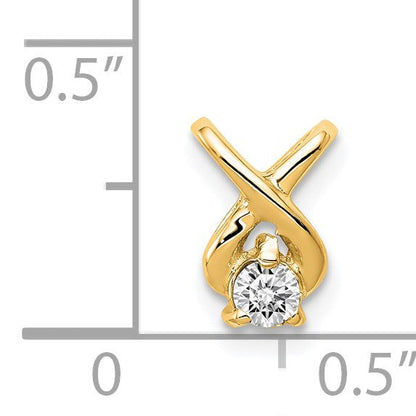 14K Gelbgold 2.9mm A Echt Diamant Kette Anhänger