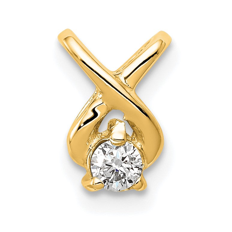 14K Gelbgold 2.9mm A Echt Diamant Kette Anhänger