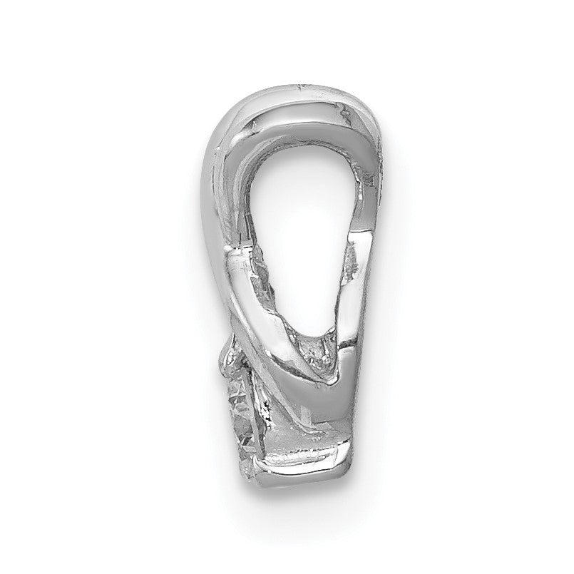 14K Weißgold 2,9 mm Diamant-Kettenanhänger, A-Qualität