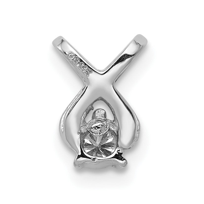 14K Weißgold 2,9 mm Diamant-Kettenanhänger, A-Qualität