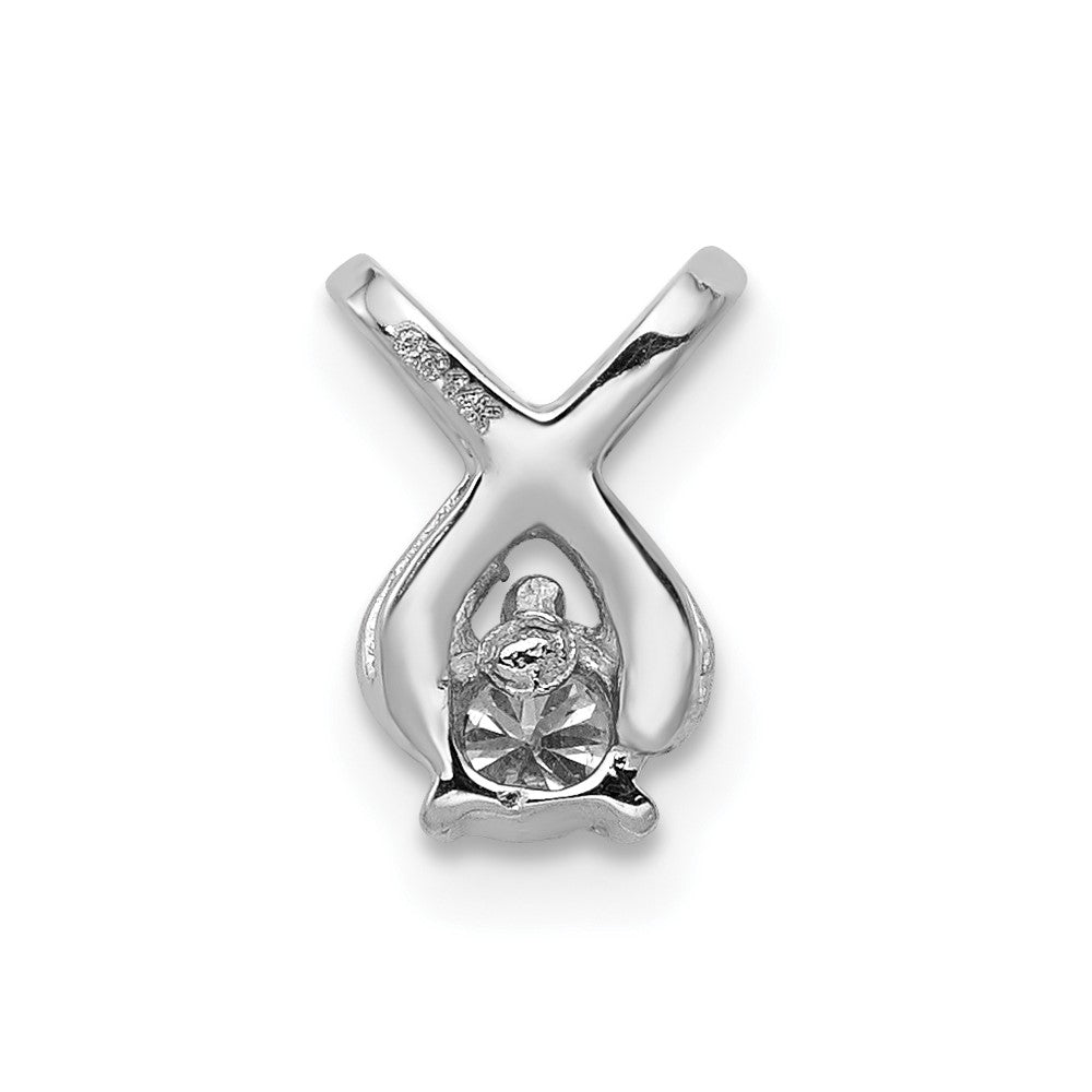 14K Weißgold 2,9 mm Diamant-Kettenanhänger, A-Qualität