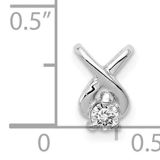 14K Weißgold 2,9 mm Diamant-Kettenanhänger, A-Qualität