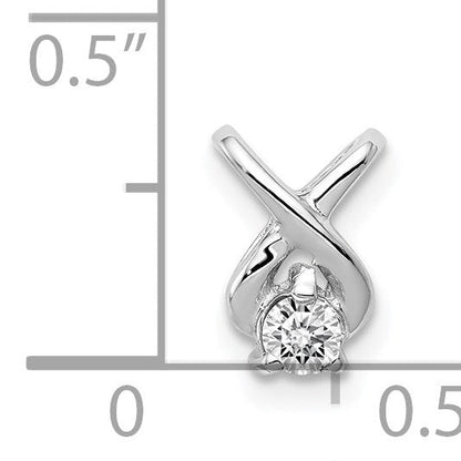 14K Weißgold 2,9 mm Diamant-Kettenanhänger, A-Qualität