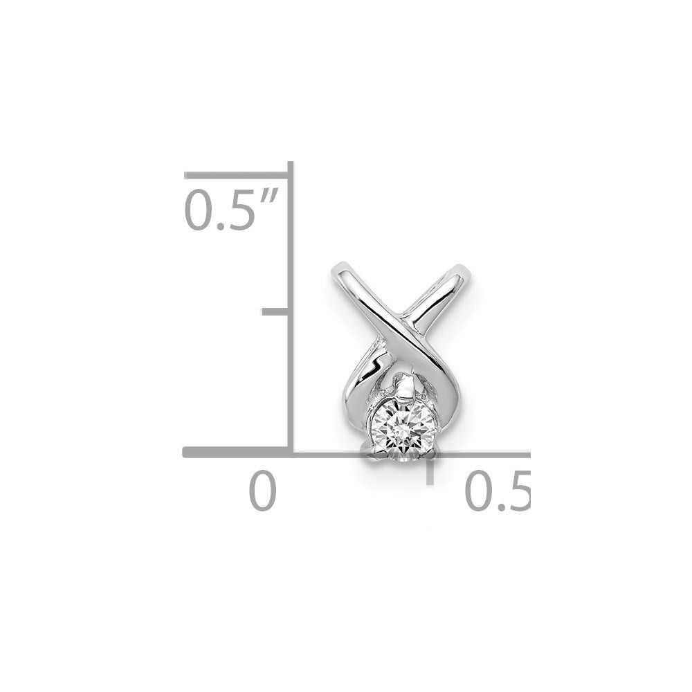 14K Weißgold Diamant-Ketten-Anhänger, 2,9 mm, VS
