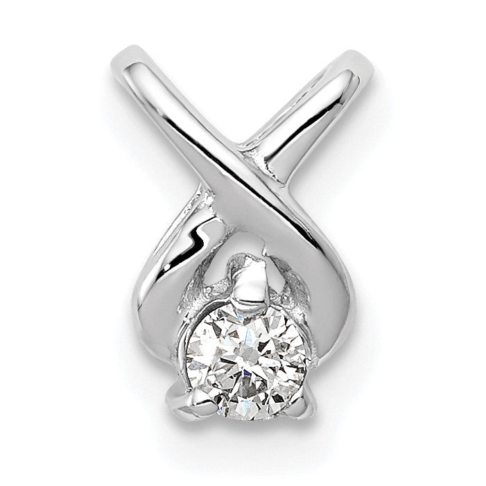 14K Weißgold 2,9 mm Diamant-Kettenanhänger, A-Qualität