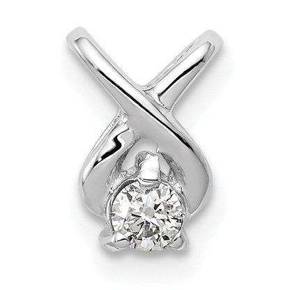 14K Weißgold 2,9 mm Diamant-Kettenanhänger, A-Qualität