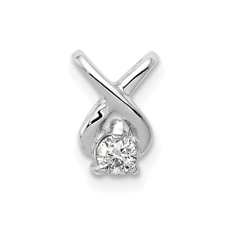 14K Weißgold Diamant-Anhänger 2,9 mm AAA