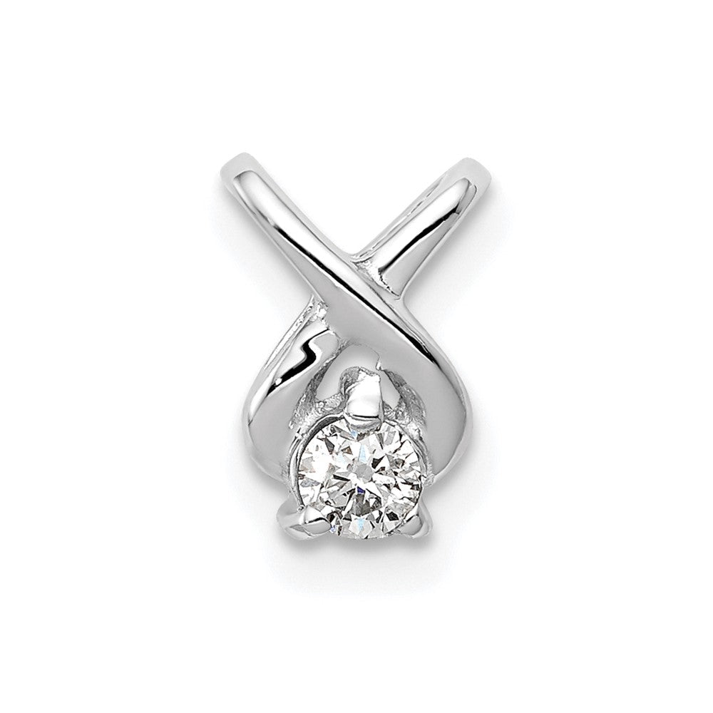 14K Weißgold Diamant-Ketten-Anhänger, 2,9 mm, VS