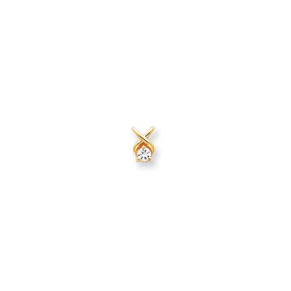 14K Gelbgold Aaa Echt Diamant Kette Anhänger