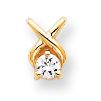 14K Gelbgold A Echt Diamant Kette Anhänger