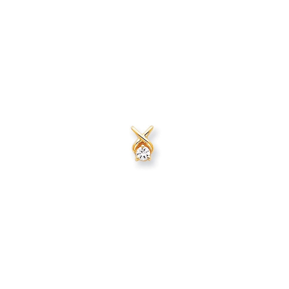 14K Gelbgold Aa Echt Diamant Kette Anhänger