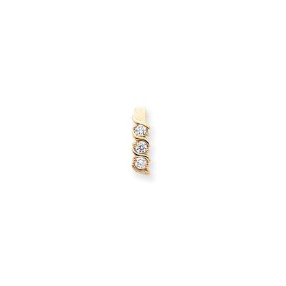14K Gelbgold Aa Echt Diamant Kette Anhänger