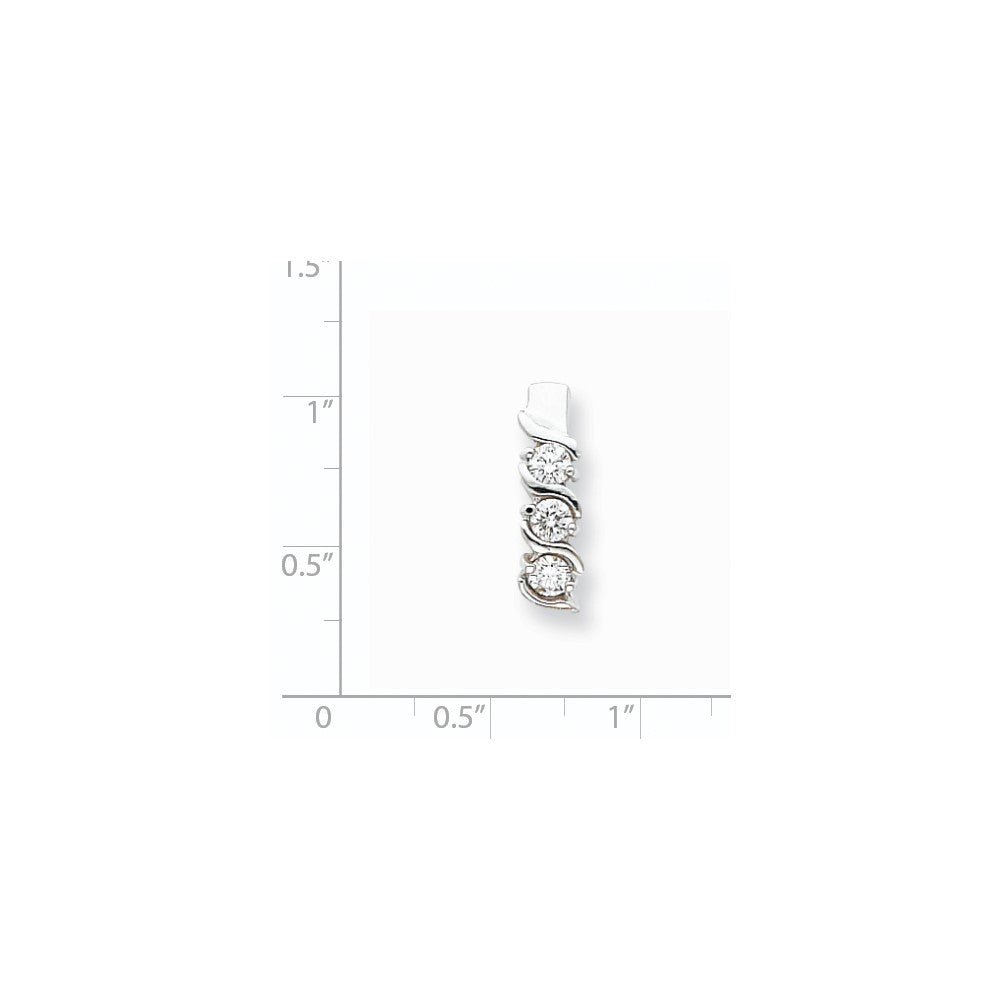 14K Weißgold Aa Echt Diamant Kette Anhänger