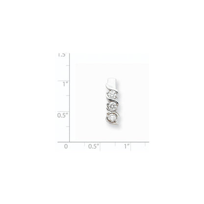14K Weißgold Aa Echt Diamant Kette Anhänger